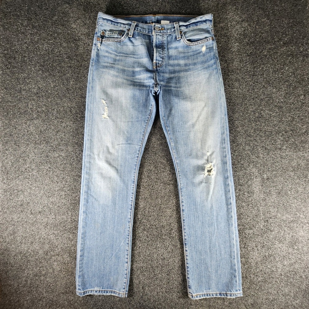 Levis‎ 501 XX Original Fit Mens Jeans Light Wash Distressed Button Fly 30x32